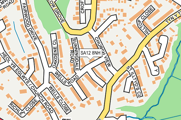 SA12 8NH map - OS OpenMap – Local (Ordnance Survey) SA12 8NH map - OS OpenMap – Local (Ordnance Survey)