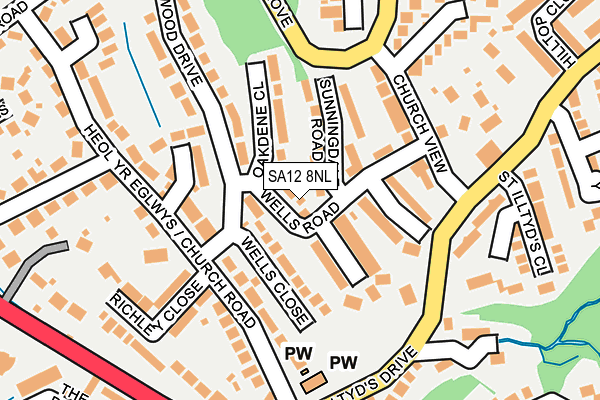 SA12 8NL map - OS OpenMap – Local (Ordnance Survey) SA12 8NL map - OS OpenMap – Local (Ordnance Survey)
