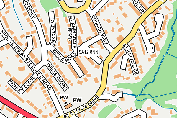 SA12 8NN map - OS OpenMap – Local (Ordnance Survey) SA12 8NN map - OS OpenMap – Local (Ordnance Survey)