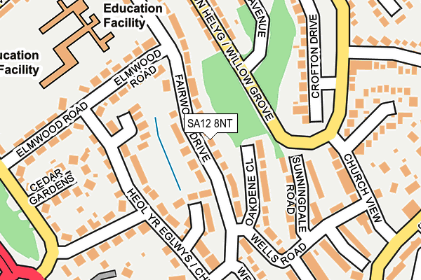 SA12 8NT map - OS OpenMap – Local (Ordnance Survey) SA12 8NT map - OS OpenMap – Local (Ordnance Survey)