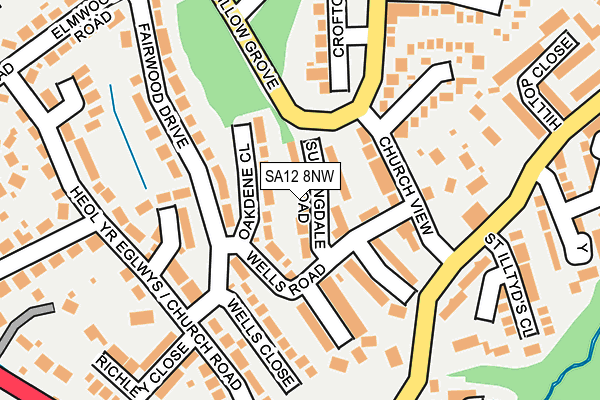 SA12 8NW map - OS OpenMap – Local (Ordnance Survey) SA12 8NW map - OS OpenMap – Local (Ordnance Survey)
