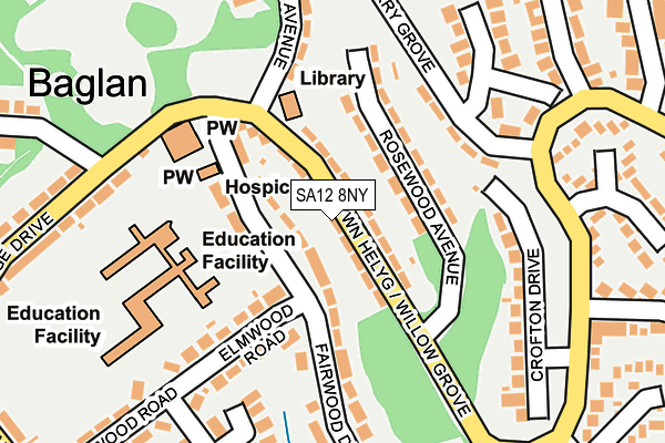 SA12 8NY map - OS OpenMap – Local (Ordnance Survey) SA12 8NY map - OS OpenMap – Local (Ordnance Survey)