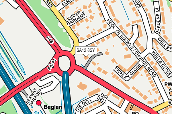 SA12 8SY map - OS OpenMap – Local (Ordnance Survey) SA12 8SY map - OS OpenMap – Local (Ordnance Survey)