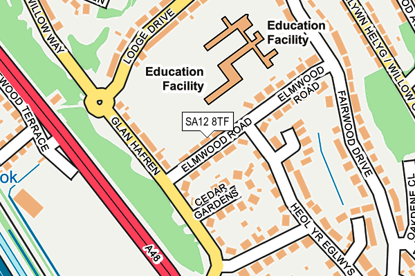 SA12 8TF map - OS OpenMap – Local (Ordnance Survey)