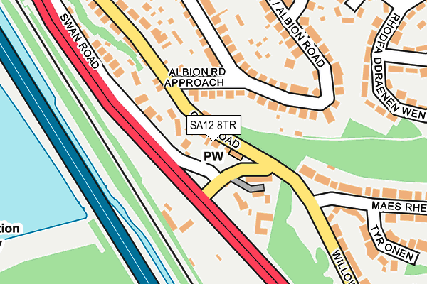 SA12 8TR map - OS OpenMap – Local (Ordnance Survey) SA12 8TR map - OS OpenMap – Local (Ordnance Survey)
