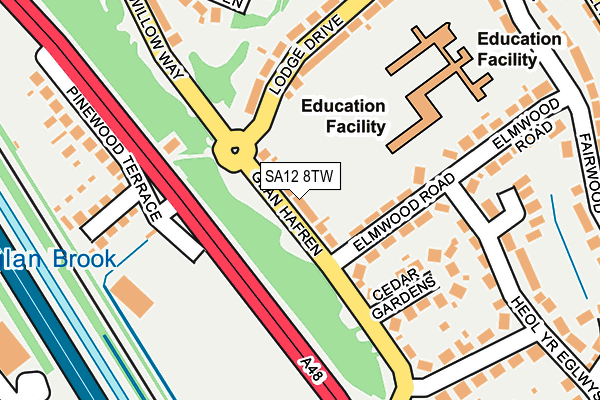 SA12 8TW map - OS OpenMap – Local (Ordnance Survey) SA12 8TW map - OS OpenMap – Local (Ordnance Survey)