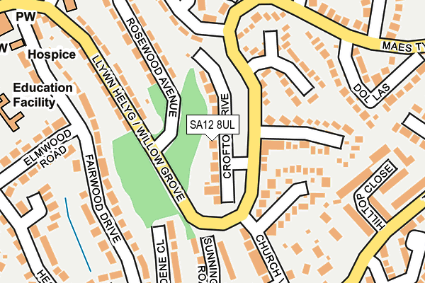 SA12 8UL map - OS OpenMap – Local (Ordnance Survey) SA12 8UL map - OS OpenMap – Local (Ordnance Survey)