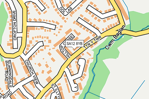SA12 8YB map - OS OpenMap – Local (Ordnance Survey) SA12 8YB map - OS OpenMap – Local (Ordnance Survey)