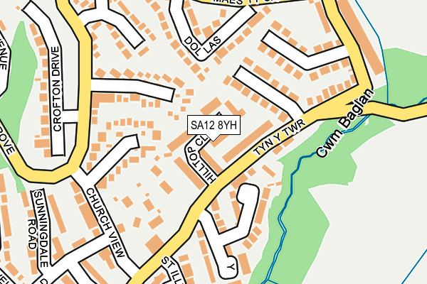 SA12 8YH map - OS OpenMap – Local (Ordnance Survey) SA12 8YH map - OS OpenMap – Local (Ordnance Survey)
