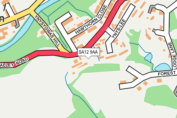SA12 9AA map - OS OpenMap – Local (Ordnance Survey) SA12 9AA map - OS OpenMap – Local (Ordnance Survey)