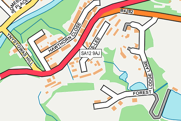 SA12 9AJ map - OS OpenMap – Local (Ordnance Survey) SA12 9AJ map - OS OpenMap – Local (Ordnance Survey)