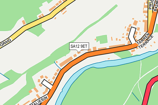 SA12 9ET map - OS OpenMap – Local (Ordnance Survey) SA12 9ET map - OS OpenMap – Local (Ordnance Survey)