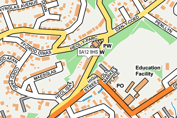 SA12 9HS map - OS OpenMap – Local (Ordnance Survey) SA12 9HS map - OS OpenMap – Local (Ordnance Survey)