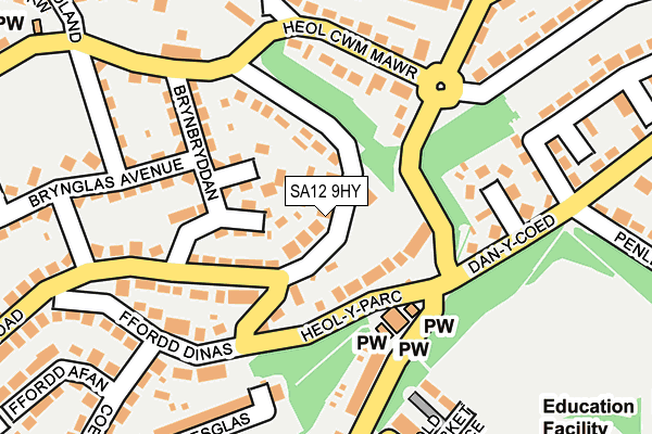 SA12 9HY map - OS OpenMap – Local (Ordnance Survey) SA12 9HY map - OS OpenMap – Local (Ordnance Survey)