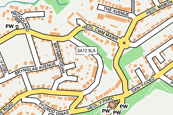 SA12 9LA map - OS OpenMap – Local (Ordnance Survey) SA12 9LA map - OS OpenMap – Local (Ordnance Survey)