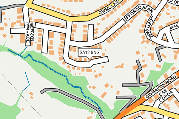 SA12 9NG map - OS OpenMap – Local (Ordnance Survey) SA12 9NG map - OS OpenMap – Local (Ordnance Survey)