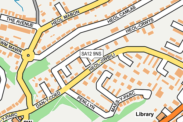 SA12 9NS map - OS OpenMap – Local (Ordnance Survey) SA12 9NS map - OS OpenMap – Local (Ordnance Survey)