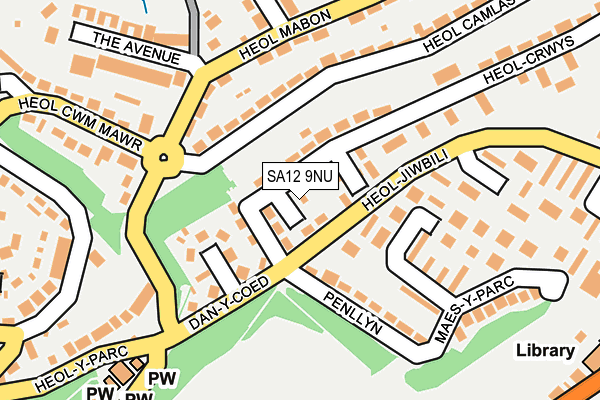 SA12 9NU map - OS OpenMap – Local (Ordnance Survey) SA12 9NU map - OS OpenMap – Local (Ordnance Survey)