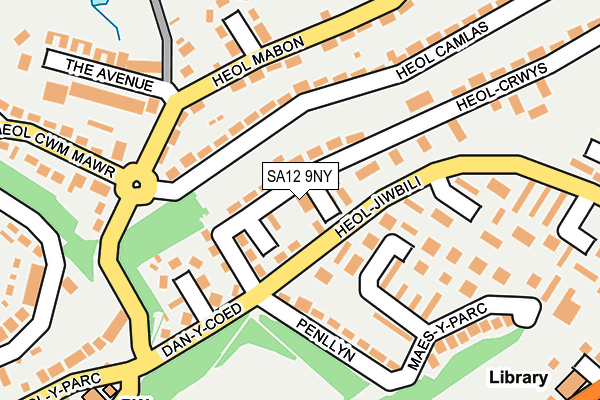 SA12 9NY map - OS OpenMap – Local (Ordnance Survey) SA12 9NY map - OS OpenMap – Local (Ordnance Survey)
