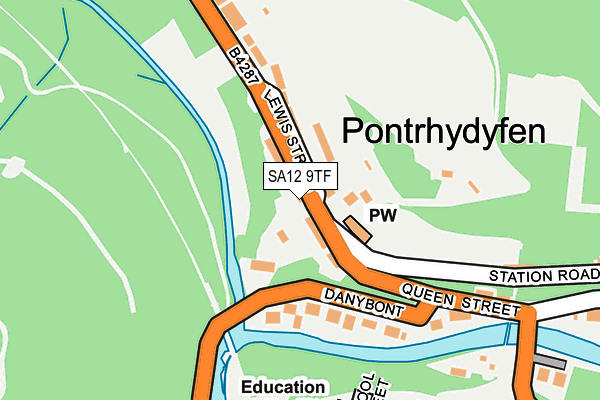 SA12 9TF map - OS OpenMap – Local (Ordnance Survey) SA12 9TF map - OS OpenMap – Local (Ordnance Survey)