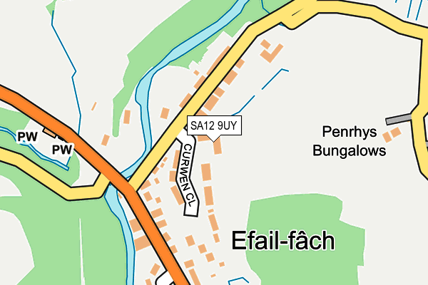 SA12 9UY map - OS OpenMap – Local (Ordnance Survey) SA12 9UY map - OS OpenMap – Local (Ordnance Survey)