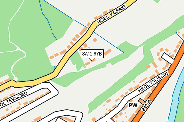 SA12 9YB map - OS OpenMap – Local (Ordnance Survey) SA12 9YB map - OS OpenMap – Local (Ordnance Survey)