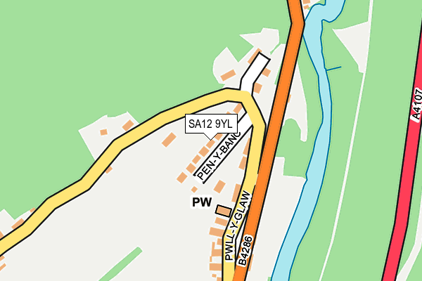 SA12 9YL map - OS OpenMap – Local (Ordnance Survey) SA12 9YL map - OS OpenMap – Local (Ordnance Survey)