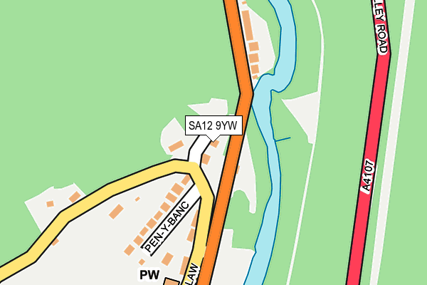SA12 9YW map - OS OpenMap – Local (Ordnance Survey) SA12 9YW map - OS OpenMap – Local (Ordnance Survey)
