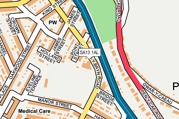 SA13 1AL map - OS OpenMap – Local (Ordnance Survey) SA13 1AL map - OS OpenMap – Local (Ordnance Survey)