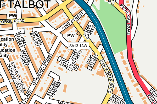 SA13 1AW map - OS OpenMap – Local (Ordnance Survey) SA13 1AW map - OS OpenMap – Local (Ordnance Survey)