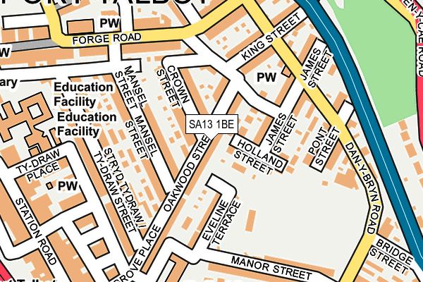 SA13 1BE map - OS OpenMap – Local (Ordnance Survey) SA13 1BE map - OS OpenMap – Local (Ordnance Survey)
