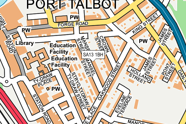 SA13 1BH map - OS OpenMap – Local (Ordnance Survey)