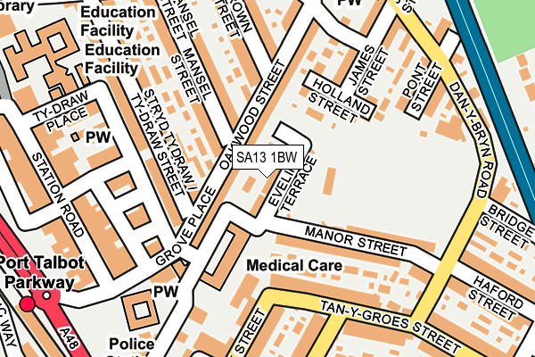 SA13 1BW map - OS OpenMap – Local (Ordnance Survey) SA13 1BW map - OS OpenMap – Local (Ordnance Survey)