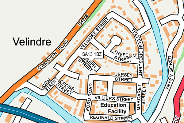 SA13 1BZ map - OS OpenMap – Local (Ordnance Survey) SA13 1BZ map - OS OpenMap – Local (Ordnance Survey)