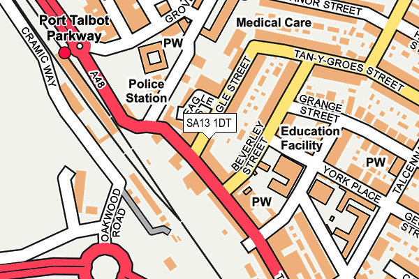SA13 1DT map - OS OpenMap – Local (Ordnance Survey) SA13 1DT map - OS OpenMap – Local (Ordnance Survey)