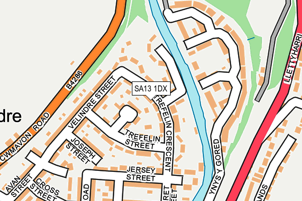 SA13 1DX map - OS OpenMap – Local (Ordnance Survey) SA13 1DX map - OS OpenMap – Local (Ordnance Survey)