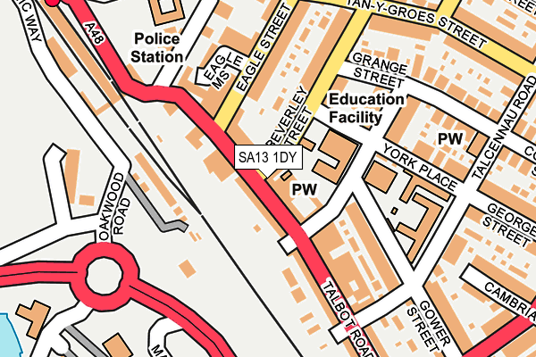 SA13 1DY map - OS OpenMap – Local (Ordnance Survey) SA13 1DY map - OS OpenMap – Local (Ordnance Survey)