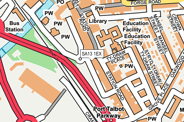 SA13 1EX map - OS OpenMap – Local (Ordnance Survey) SA13 1EX map - OS OpenMap – Local (Ordnance Survey)