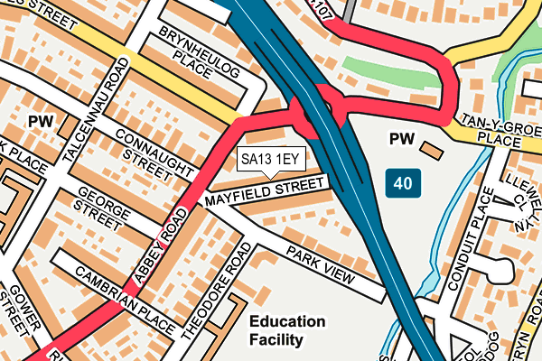SA13 1EY map - OS OpenMap – Local (Ordnance Survey) SA13 1EY map - OS OpenMap – Local (Ordnance Survey)