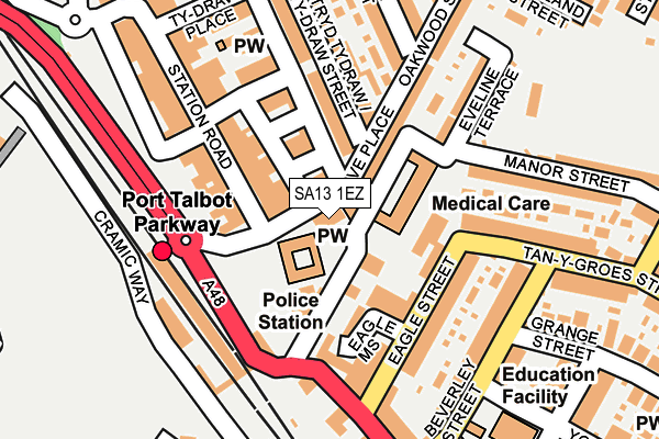 SA13 1EZ map - OS OpenMap – Local (Ordnance Survey) SA13 1EZ map - OS OpenMap – Local (Ordnance Survey)