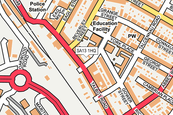 SA13 1HQ map - OS OpenMap – Local (Ordnance Survey) SA13 1HQ map - OS OpenMap – Local (Ordnance Survey)
