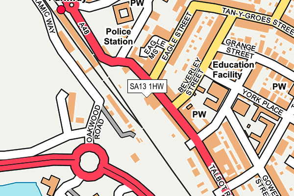 SA13 1HW map - OS OpenMap – Local (Ordnance Survey) SA13 1HW map - OS OpenMap – Local (Ordnance Survey)