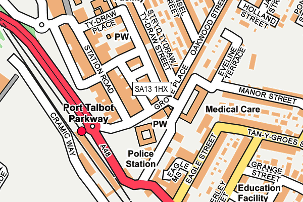 SA13 1HX map - OS OpenMap – Local (Ordnance Survey) SA13 1HX map - OS OpenMap – Local (Ordnance Survey)