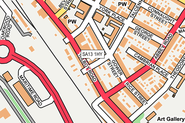 SA13 1HY map - OS OpenMap – Local (Ordnance Survey) SA13 1HY map - OS OpenMap – Local (Ordnance Survey)