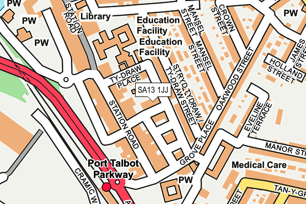 SA13 1JJ map - OS OpenMap – Local (Ordnance Survey) SA13 1JJ map - OS OpenMap – Local (Ordnance Survey)