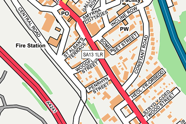 SA13 1LR map - OS OpenMap – Local (Ordnance Survey) SA13 1LR map - OS OpenMap – Local (Ordnance Survey)