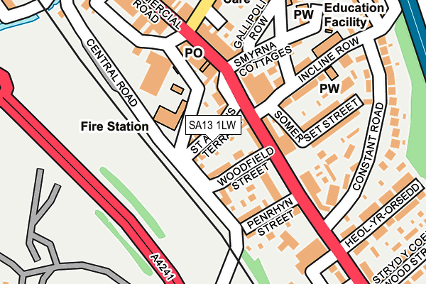 SA13 1LW map - OS OpenMap – Local (Ordnance Survey)