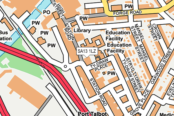 SA13 1LZ map - OS OpenMap – Local (Ordnance Survey) SA13 1LZ map - OS OpenMap – Local (Ordnance Survey)