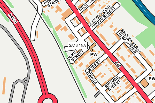 SA13 1NA map - OS OpenMap – Local (Ordnance Survey) SA13 1NA map - OS OpenMap – Local (Ordnance Survey)