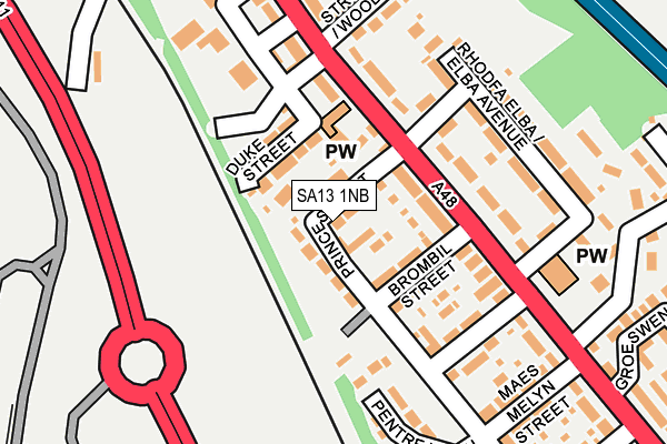 SA13 1NB map - OS OpenMap – Local (Ordnance Survey) SA13 1NB map - OS OpenMap – Local (Ordnance Survey)